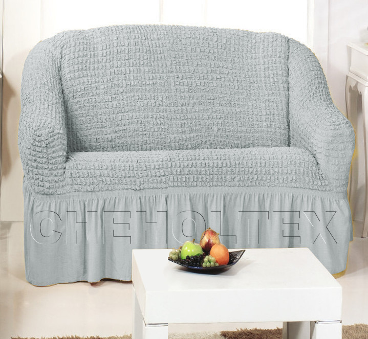 Чехол на 2-х местный диван, цвет серый — Чехлы-для-диванов.рф